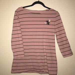Striped blush blouse